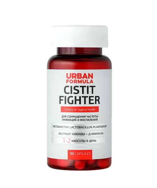 Urban Formula Urinary & Vaginal health Cistitfighter, капсулы, Комплекс для профилактики цистита и инфекций мочеполовой системы, 30 шт.