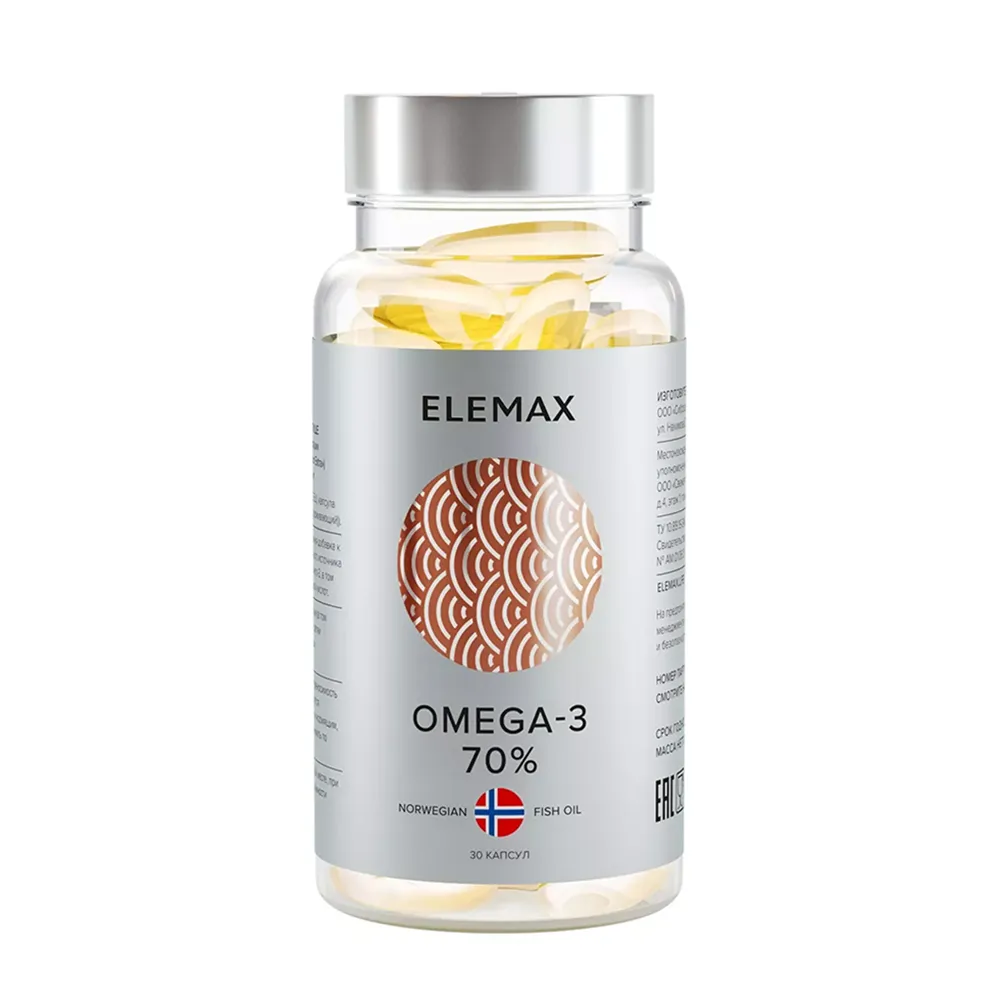 Elemax Omega-3 70%, капсулы, 30 шт.