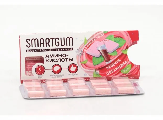 Smartgum Аминокислоты Защита организма кола, жевательная резинка, 10 шт.