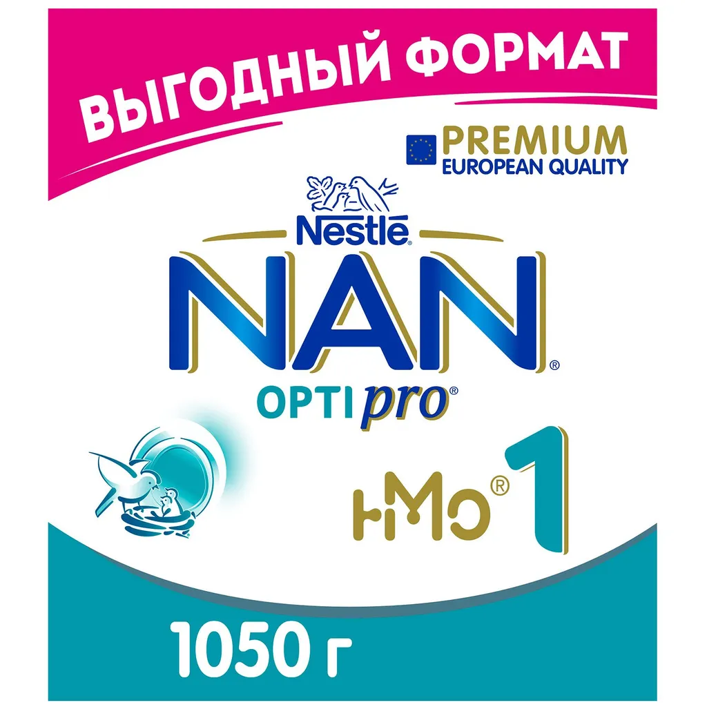 NAN 1 Optipro, для детей с рождения, смесь молочная сухая, с пробиотиками, 1050 г, 1 шт.