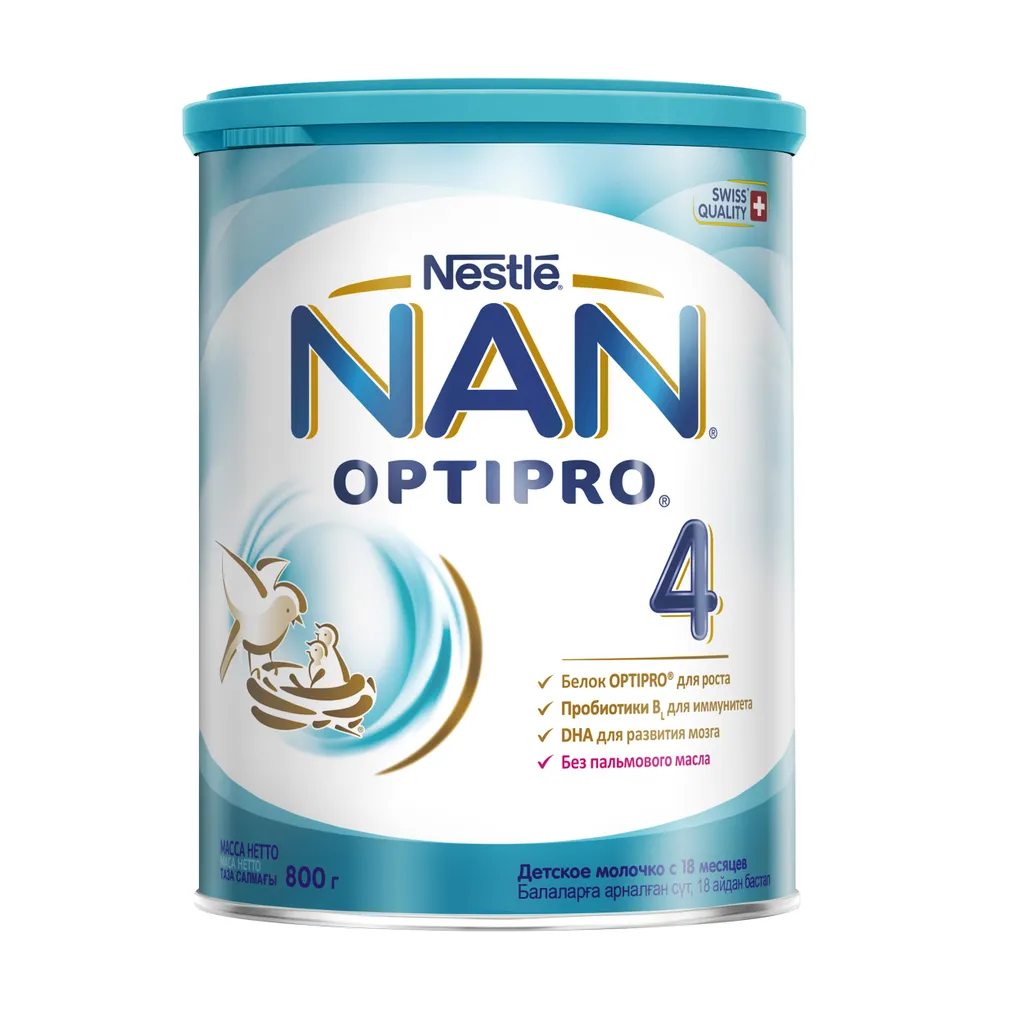 NAN 4 Optipro, для детей с 18 месяцев, напиток молочный сухой, с пробиотиками, 800 г, 1 шт.