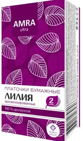 Amra Платочки бумажные двухслойные, с ароматом лилии, 10 шт.