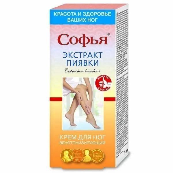 Софья экстракт пиявки, крем для ног, 75 мл, 1 шт.