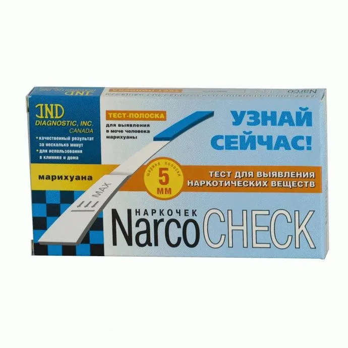 Тест на наркотики NarcoCheck Марихуана, тест-полоска, 1 шт.