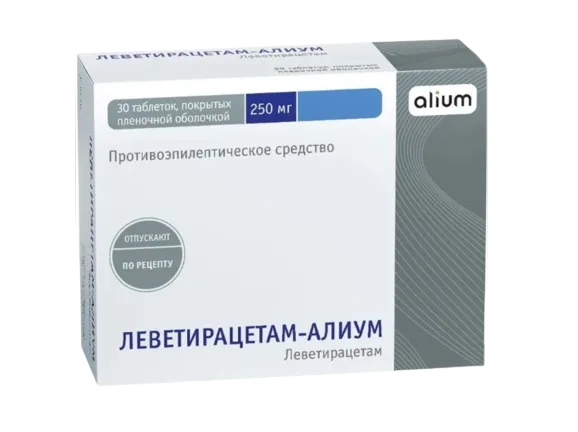 Леветирацетам-Алиум, 250 мг, таблетки, покрытые пленочной оболочкой, 30 шт.