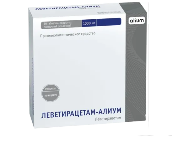 Леветирацетам-Алиум, 1000 мг, таблетки, покрытые пленочной оболочкой, 30 шт.