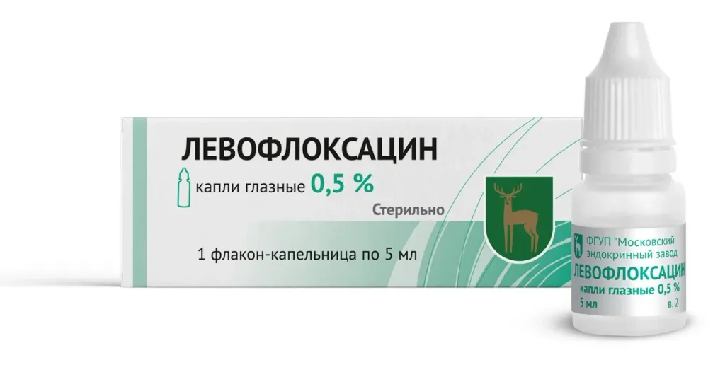 Левофлоксацин (глазные капли), 0.5%, капли глазные, 5 мл, 1 шт.