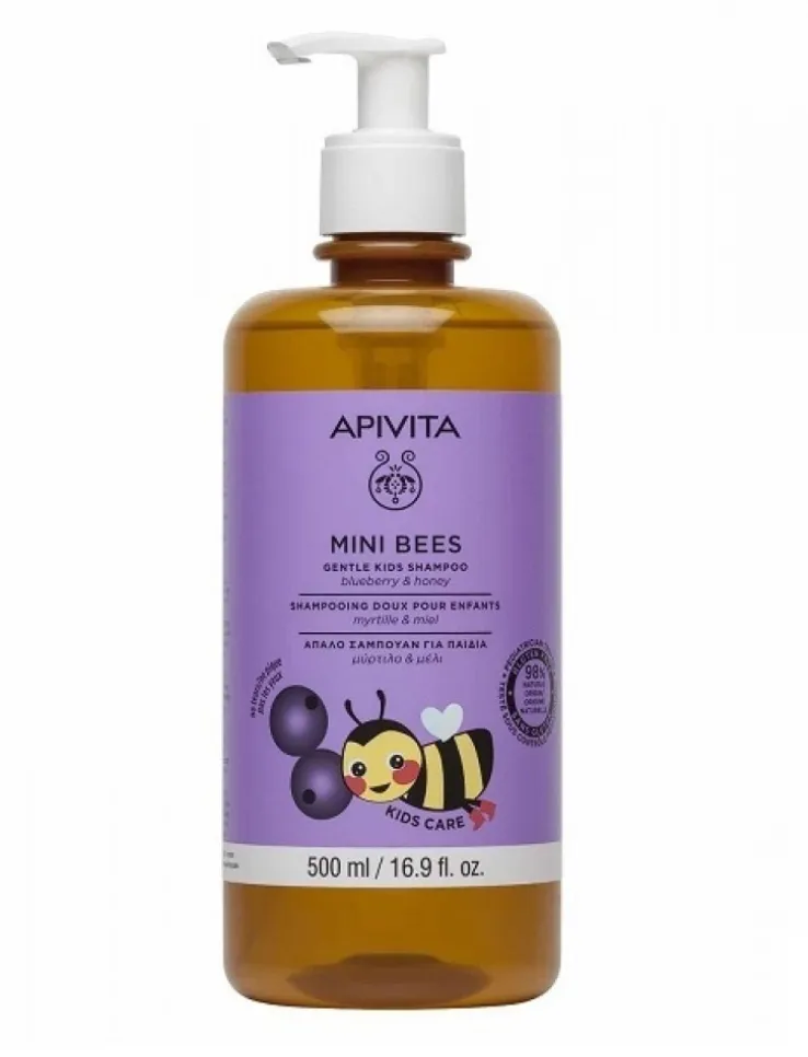 Apivita Mini Bees Шампунь, шампунь, с Черникой и медом, 500 мл, 1 шт.