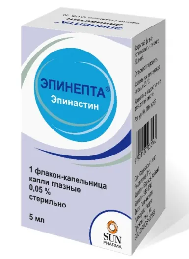 Эпинепта, 0.05%, капли глазные, 5 мл, 1 шт.