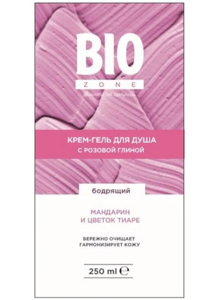 BioZone Крем-гель для душа с розовой глиной, бодрящий, 250 мл, 1 шт.