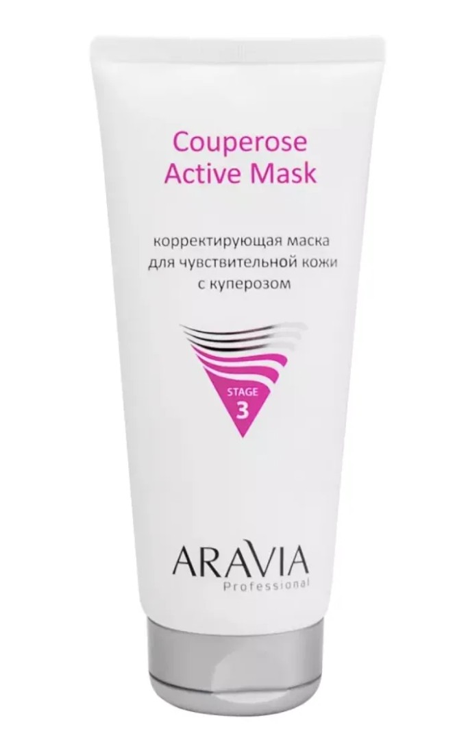 Aravia Professional Корректирующая маска, маска для лица, для чувствительной кожи с куперозом, 200 мл, 1 шт.