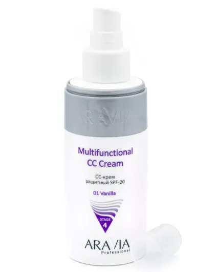 Aravia professional Multifunctional CC-Крем для лица защитный, тон 1, SPF20, крем для лица, 150 мл, 1 шт.