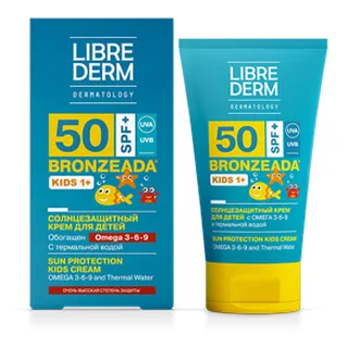 Librederm Bronzeada детский солнцезащитный крем SPF50+, крем, 150 мл, 1 шт.