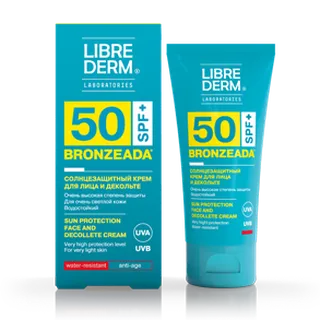 Librederm Bronzeada Крем для лица и зоны декольте солнцезащитный SPF50, крем, 50 мл, 1 шт.