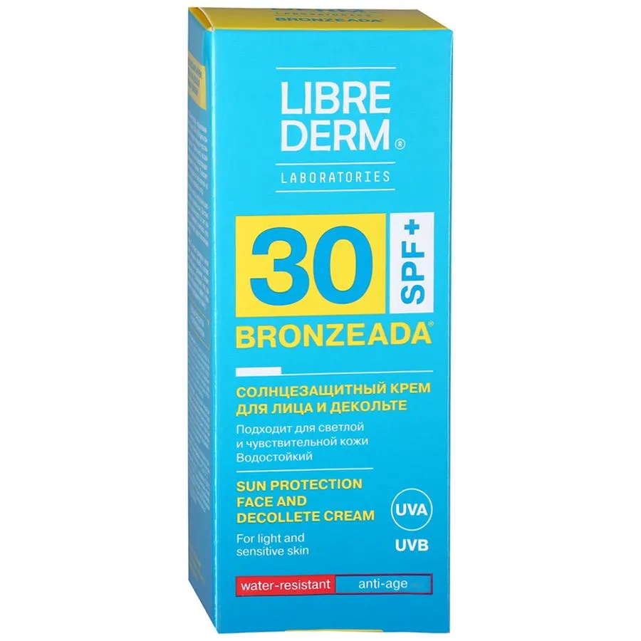 Librederm Bronzeada Солнцезащитный крем для лица и декольте SPF30, 50 мл, 1 шт.