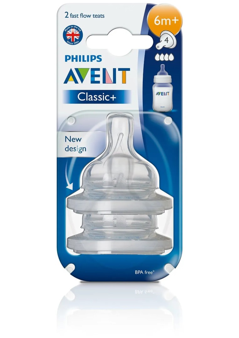 Соски Philips Avent быстрый поток, (8284) SCF634/27, 6+ мес., из силикона (силиконовый), 2 шт.