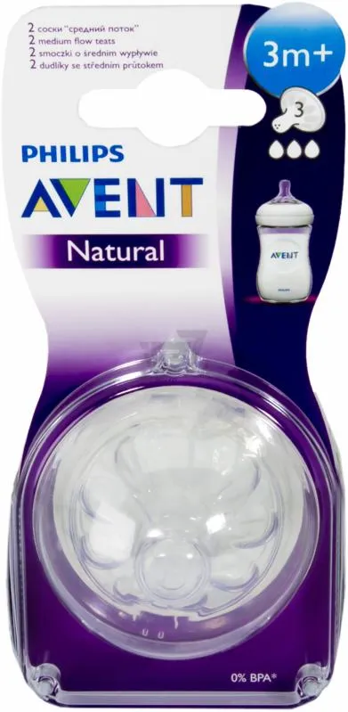 Соски Philips Avent Natural средний поток, 2 шт.