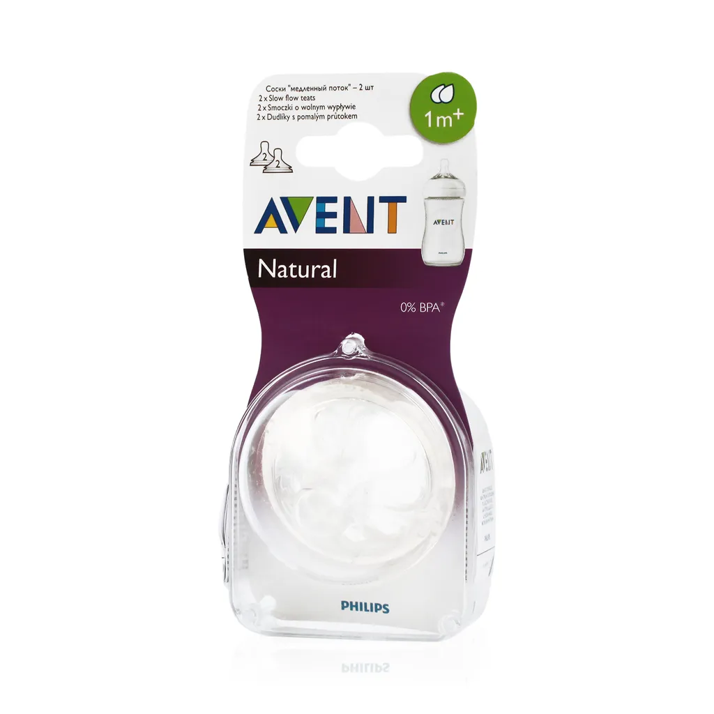 Соски Philips Avent Natural медленный поток, 2 шт.