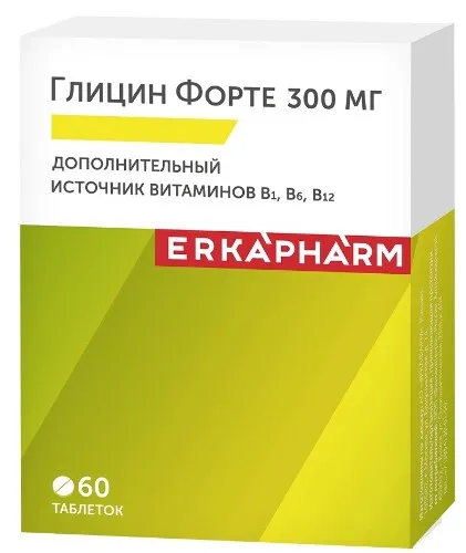 Erkapharm Глицин Форте, таблетки для рассасывания, 60 шт.