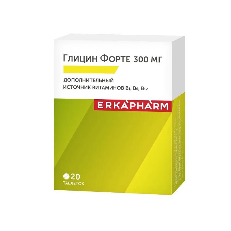 Erkapharm Глицин Форте, таблетки для рассасывания, 20 шт.