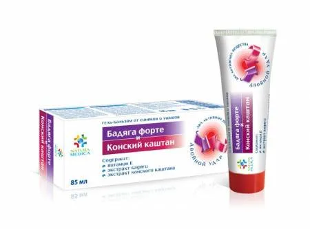 Natura Medica Бадяга форте и Конский каштан гель-бальзам, гель-бальзам, 85 мл, 1 шт.