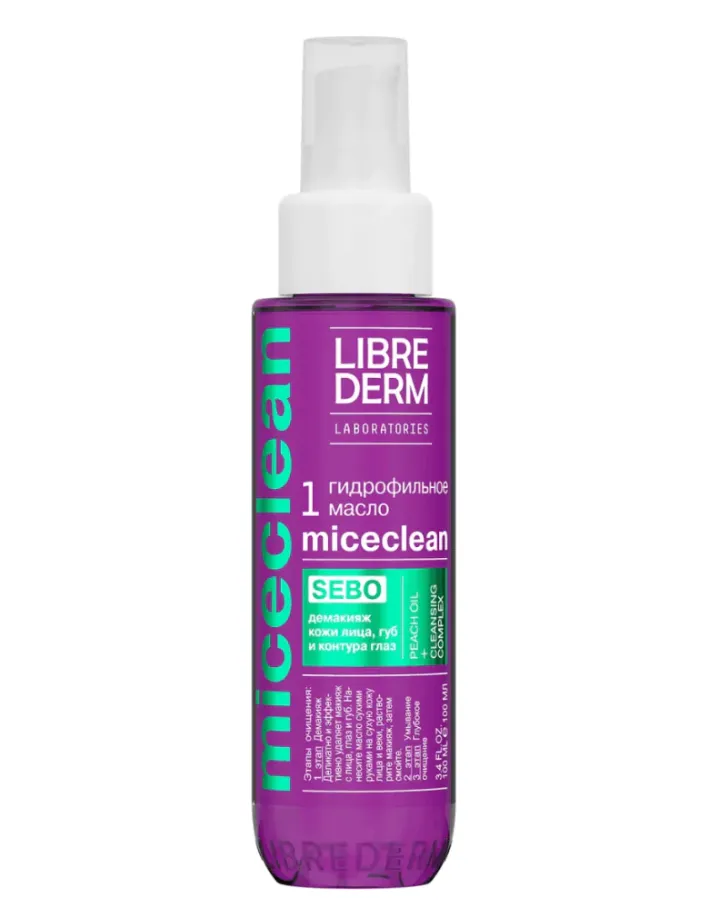 Librederm Miceclean Sebo Гидрофильное очищающее масло, масло мицеллярное, для жирной и комбинированной кожи, 100 мл, 1 шт.