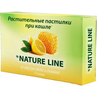 Nature Line леденцы с растительными экстрактами Мед Лимон, леденцы, 24 шт.