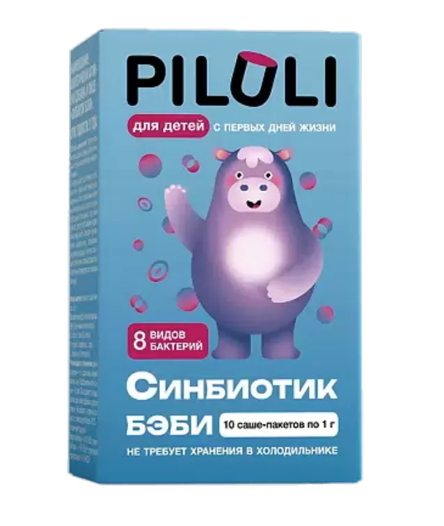 Piluli Синбиотик Бэби, для детей с рождения, стик - пакет, 1 г, 10 шт.