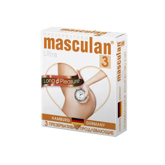 Презервативы Masculan Ultra 3, презерватив, с ребрами и пупырышками, 3 шт.