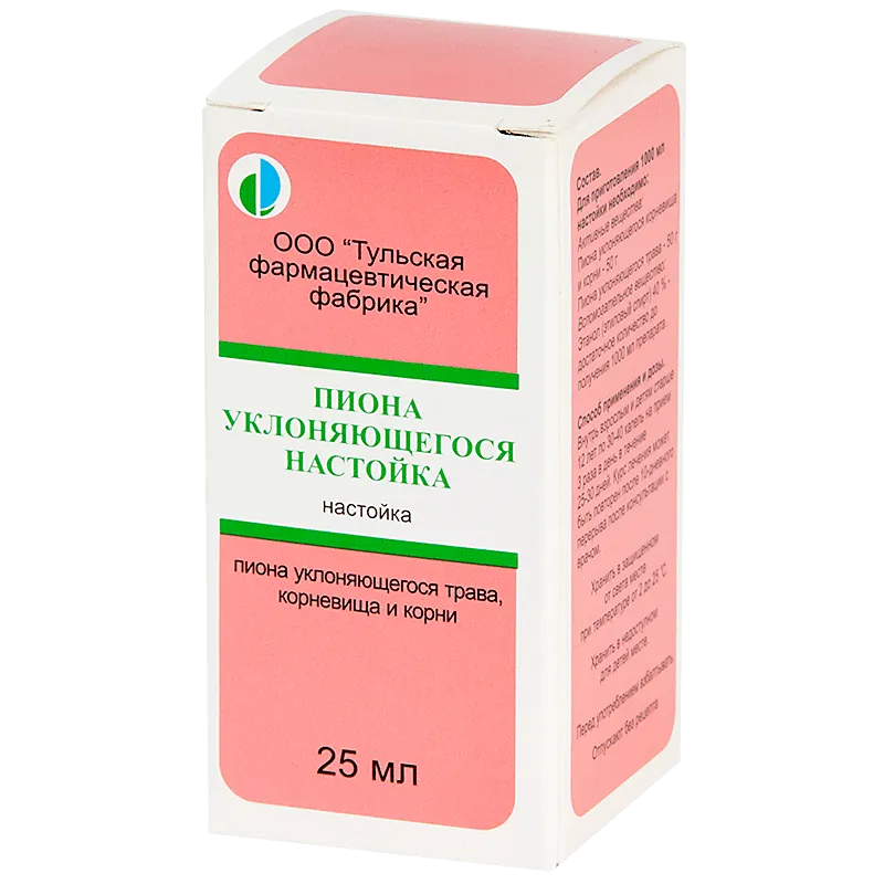 Пиона уклоняющегося настойка, настойка, 25 мл, 1 шт., Тульская фармацевтическая фабрика