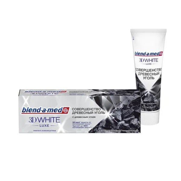 Blend-a-Med 3D White Luxe Совершенство Зубная паста, древесный уголь, 75 мл, 1 шт.