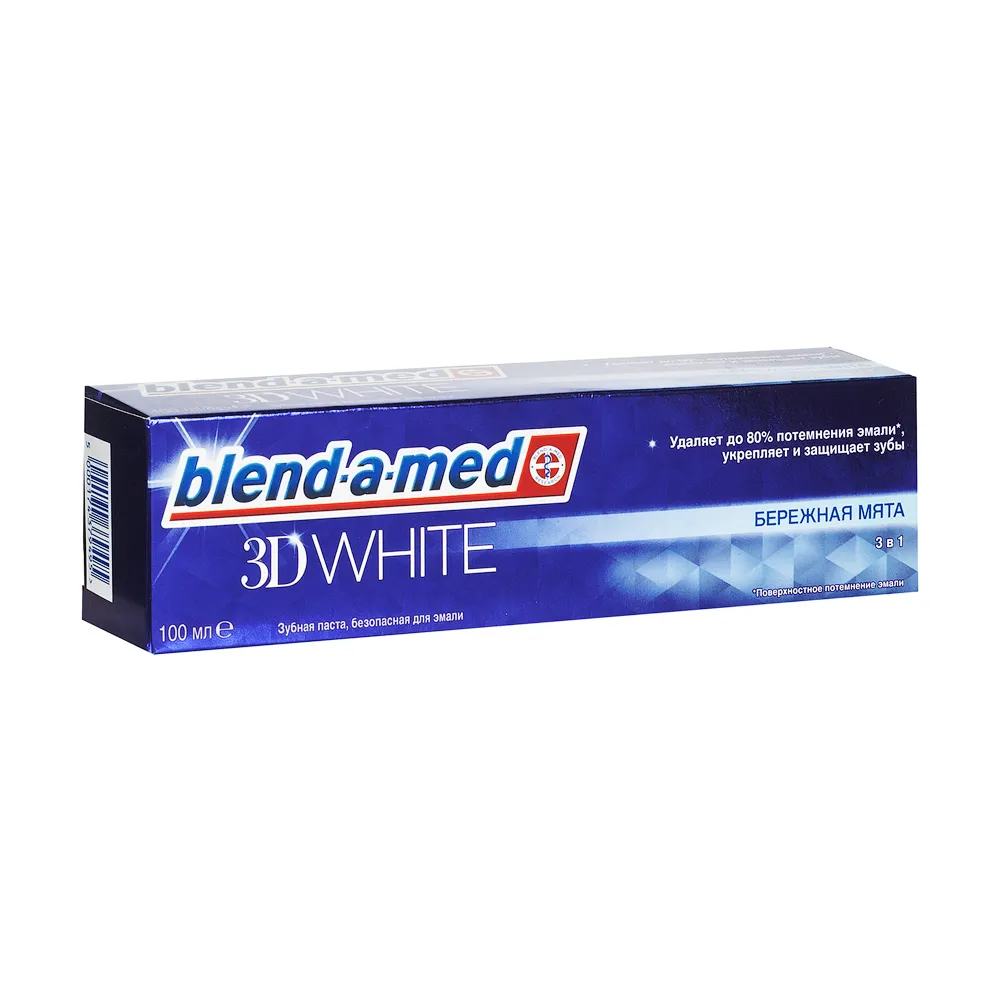 Blend-a-Med 3D White Зубная паста, паста зубная, Бережная мята, 100 мл, 1 шт.