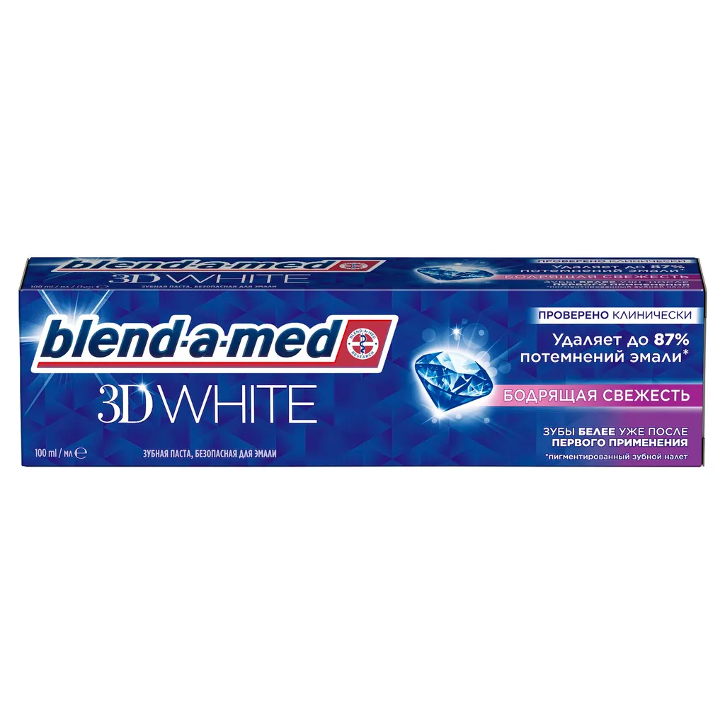 Blend-a-Med 3D White Зубная паста Бодрящая свежесть, паста зубная, 100 мл, 1 шт.