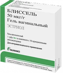 Блиссель, 50 мкг/г, гель вагинальный, одноразовых аппликаторов 10шт, 10 г, 1 шт.