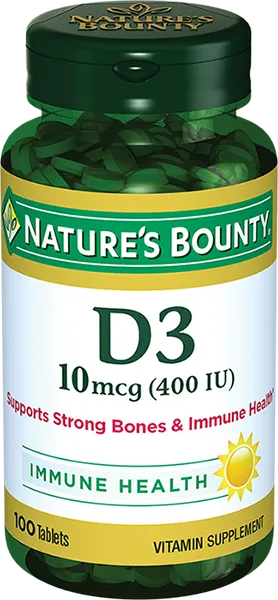 Natures Bounty Витамин D3, 400 МЕ, таблетки, 100 шт.