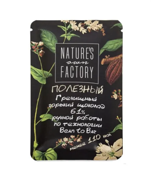 Nature’s own factory Гречишный горький шоколад 61%, 20 г, 1 шт.