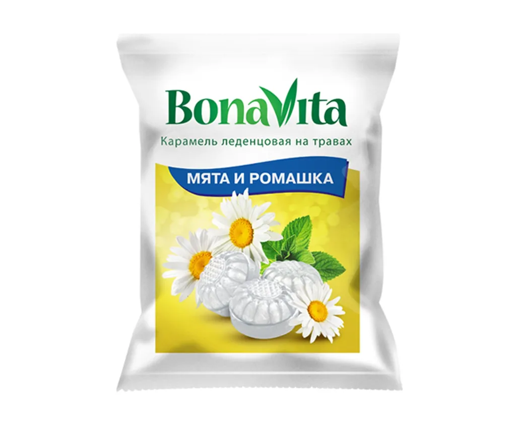 BonaVita Карамель леденцовая Мята ромашка, леденцы, 60 г, 1 шт.