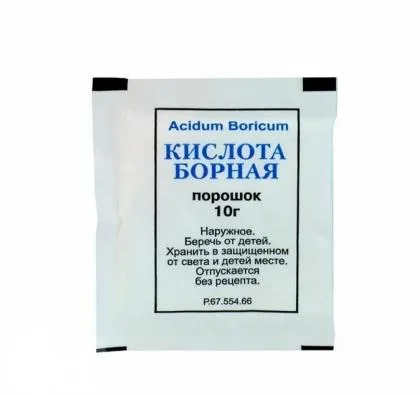 Борная кислота, порошок для наружного применения, 10 г, 1 шт., Рускерн