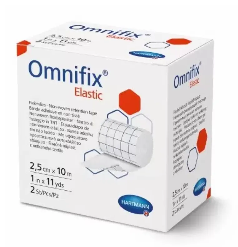 Omnifix elastic Пластырь фиксирующий, 10мх2,5см, пластырь медицинский, нетканая основа, 2 шт.