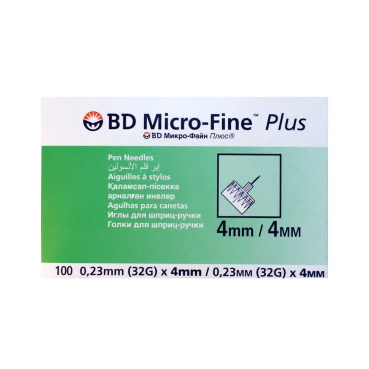 Игла для шприц-ручек Micro-Fine Plus, 32G(0.23x4)мм, 100 шт.