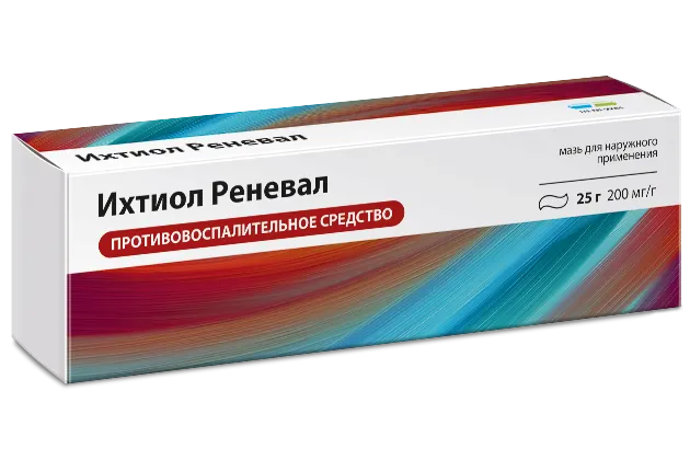 Ихтиол Реневал, 20%, мазь для наружного применения, 25 г, 1 шт.