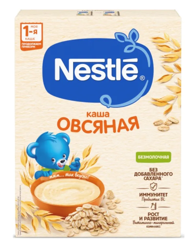 Nestle Каша безмолочная Овсяная, для детей с 5 месяцев, каша детская безмолочная, 200 г, 1 шт.