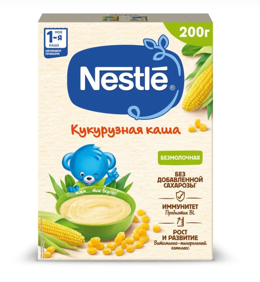 Nestle Каша безмолочная Кукурузная, для детей с 5 месяцев, каша детская безмолочная, 200 г, 1 шт.