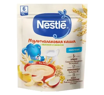 Nestle Каша молочная мультизлаковая яблоко банан, каша детская молочная, 200 г, 1 шт.