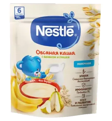 Nestle Каша молочная овсяная груша банан, каша детская молочная, 200 г, 1 шт.