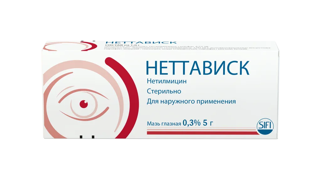 Неттависк, 0.3%, мазь глазная, 5 г, 1 шт.