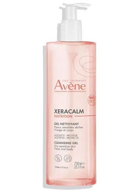 Avene XeraCalm Nutrition Гель очищающий питательный легкий, гель, для чувствительной кожи лица и тела для детей и взрослых, 750 мл, 1 шт.