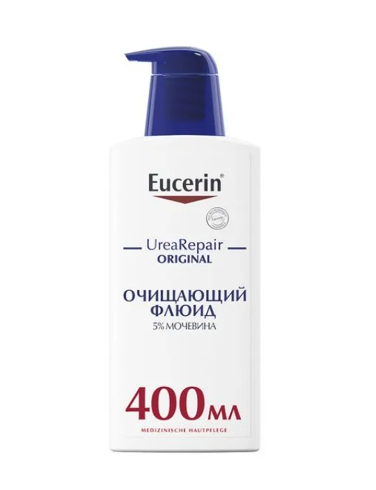 Eucerin Urearepair Original Флюид очищающий, флюид для лица и тела, с мочевиной 5%, 400 мл, 1 шт.