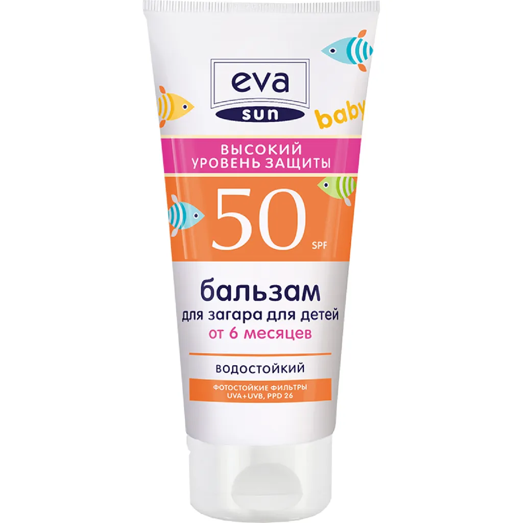 Eva Sun Бальзам для загара детский SPF50, крем для детей, 150 мл, 1 шт.