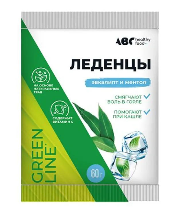 АВС Хэлси фуд Леденцы на основе трав с витамином С, Ментол Эвкалипт, 60 г, 1 шт.